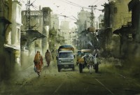 Javid Tabatabaei, 14 x 21 Inch, Watercolour on Paper, Cityscape Painting, AC-JTT-031